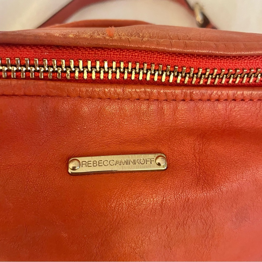 Rebecca Minkoff Orange Leather Large Cupid Satchel - Picture 4 of 16